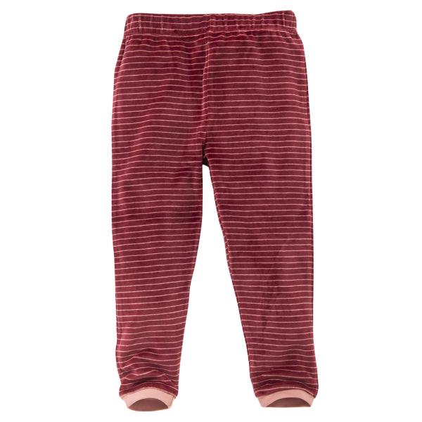 People Wear Organic Pyjama Nicki dunkelrot-geringelt Hose